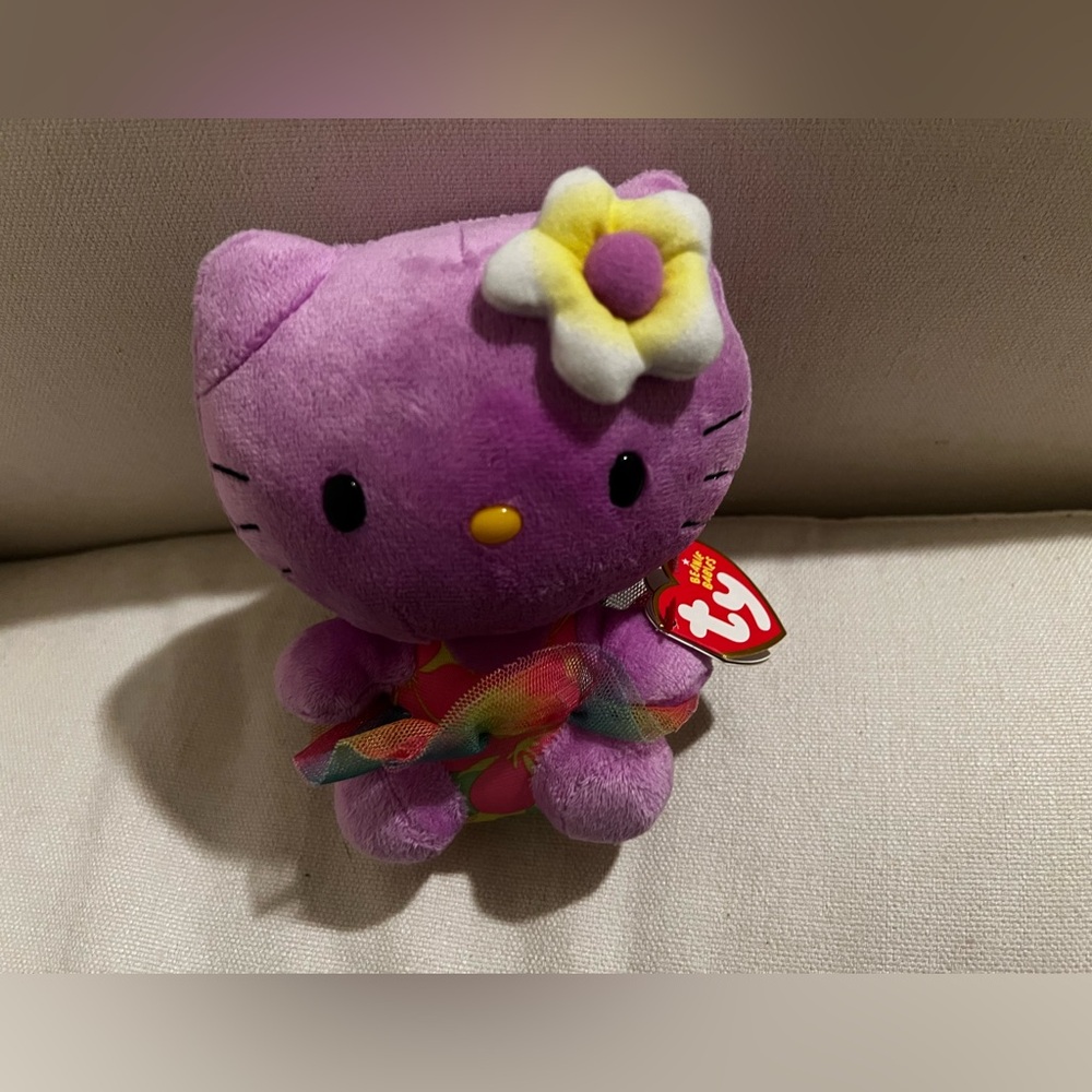Sanrio Hello Kitty Purple Hawaii Kitty Ty 2014 6 Inch